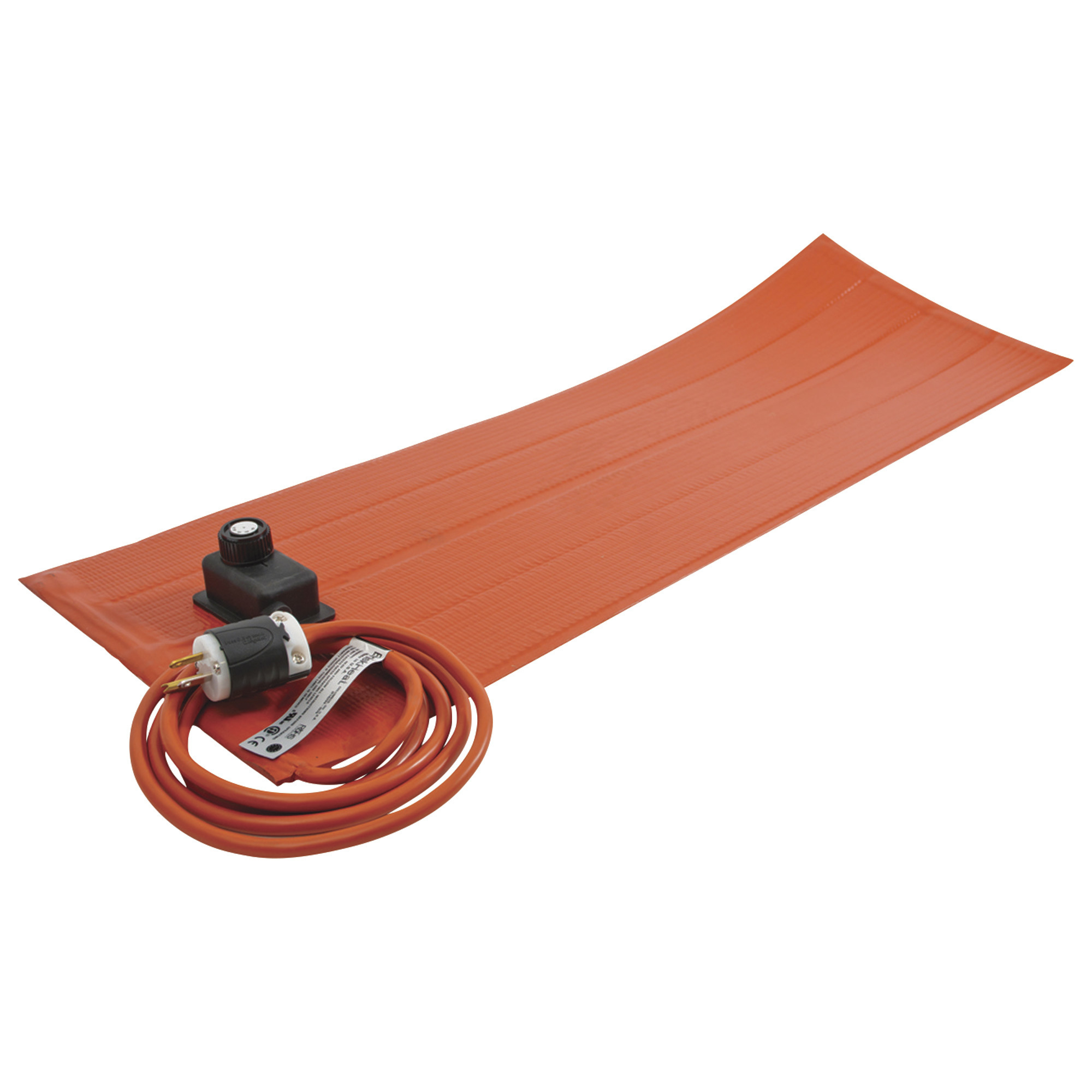 BriskHeat Electric Silicone Rubber Heating Blanket with Adjustable Thermostat, 12in. x 24in., 120V, Model# SRL12241PADJB